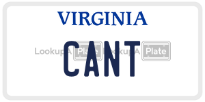 CANT  license plate in VA