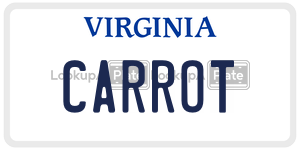 CARROT  license plate in VA