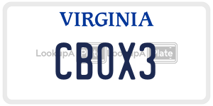 CBOX3  license plate in VA