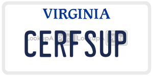 CERFSUP license plate in Virginia