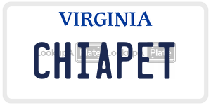 CHIAPET license plate in Virginia