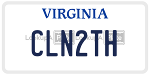 CLN2TH license plate in Virginia