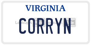 CORRYN  license plate in VA