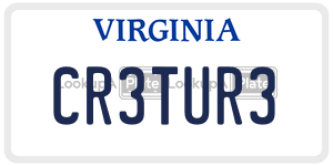 CR3TUR3  license plate in VA