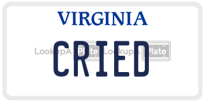 CRIED  license plate in VA