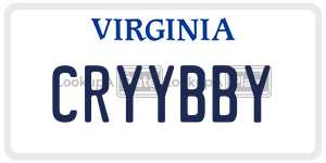 CRYYBBY license plate in Virginia