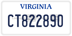 CT822890 license plate in Virginia