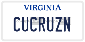 CUCRUZN  license plate in VA