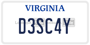 D3SC4Y  license plate in VA