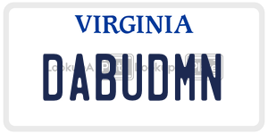 DABUDMN  license plate in VA