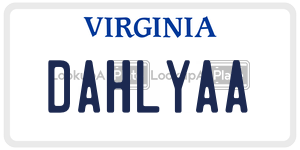 DAHLYAA  license plate in VA
