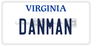 DANMAN  license plate in VA