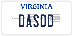 DASDD  license plate in VA