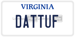 DATTUF license plate in Virginia