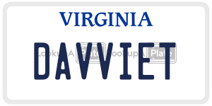 DAVVIET  license plate in VA