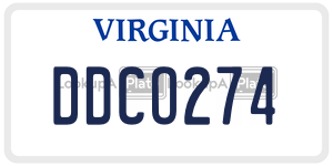 DDCO274  license plate in VA