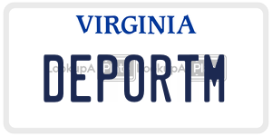 DEPORTM  license plate in VA