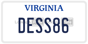 DESS86  license plate in VA