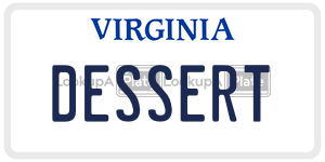 DESSERT  license plate in VA