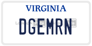 DGEMRN  license plate in VA