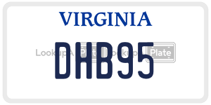 DHB95  license plate in VA