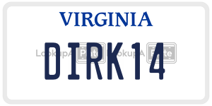 DIRK14  license plate in VA