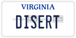 DISERT  license plate in VA