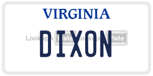 DIXON  license plate in VA