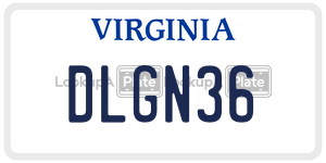 DLGN36  license plate in VA