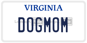DOGMOM  license plate in VA