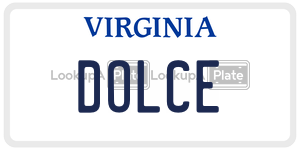 DOLCE license plate in Virginia