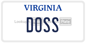 DOSS license plate in Virginia