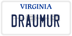 DRAUMUR  license plate in VA