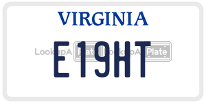 E19HT  license plate in VA