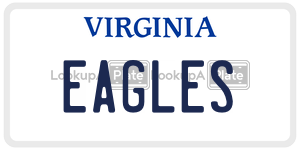 EAGLES  license plate in VA