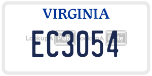 EC3054  license plate in VA