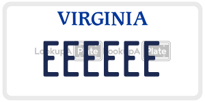 EEEEEE  license plate in VA
