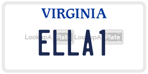 ELLA1  license plate in VA