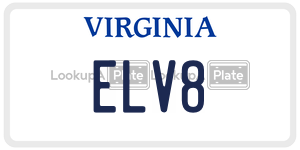 ELV8  license plate in VA