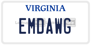 EMDAWG  license plate in VA