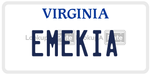EMEKIA  license plate in VA