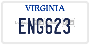 ENG623  license plate in VA