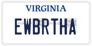 EWBRTHA  license plate in VA