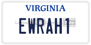 EWRAH1 license plate in Virginia