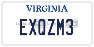 EXQZM3  license plate in VA