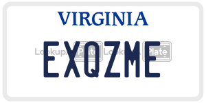 EXQZME  license plate in VA