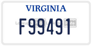 F99491 license plate in Virginia