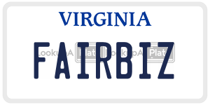 FAIRBIZ  license plate in VA