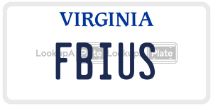 FBIUS  license plate in VA