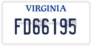 FD66195 license plate in Virginia